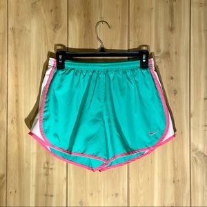 Mint and Pink Nike DriFit Running Shorts